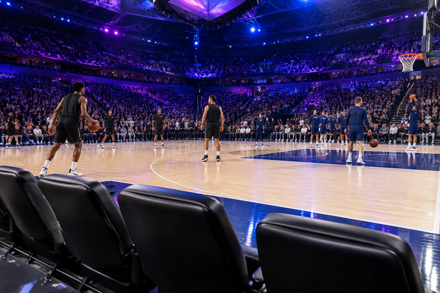 Vue imprenable depuis le premier rang d'un parquet professionnel